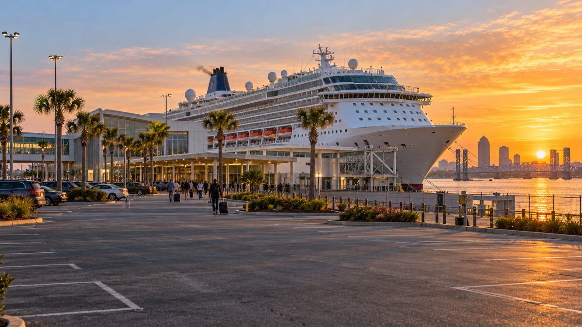 Parking at the JAXPORT Cruise Terminal costs $17 a day for a standard vehicle.